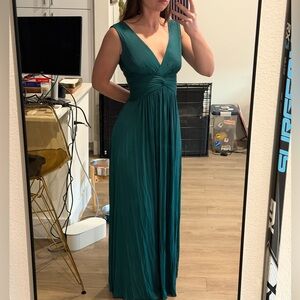 BCBGMaxAzria Teal Backless Dress